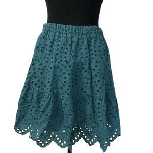 Hyacinth House Cotton Blend Eyelet Green Skirt(Size XS)